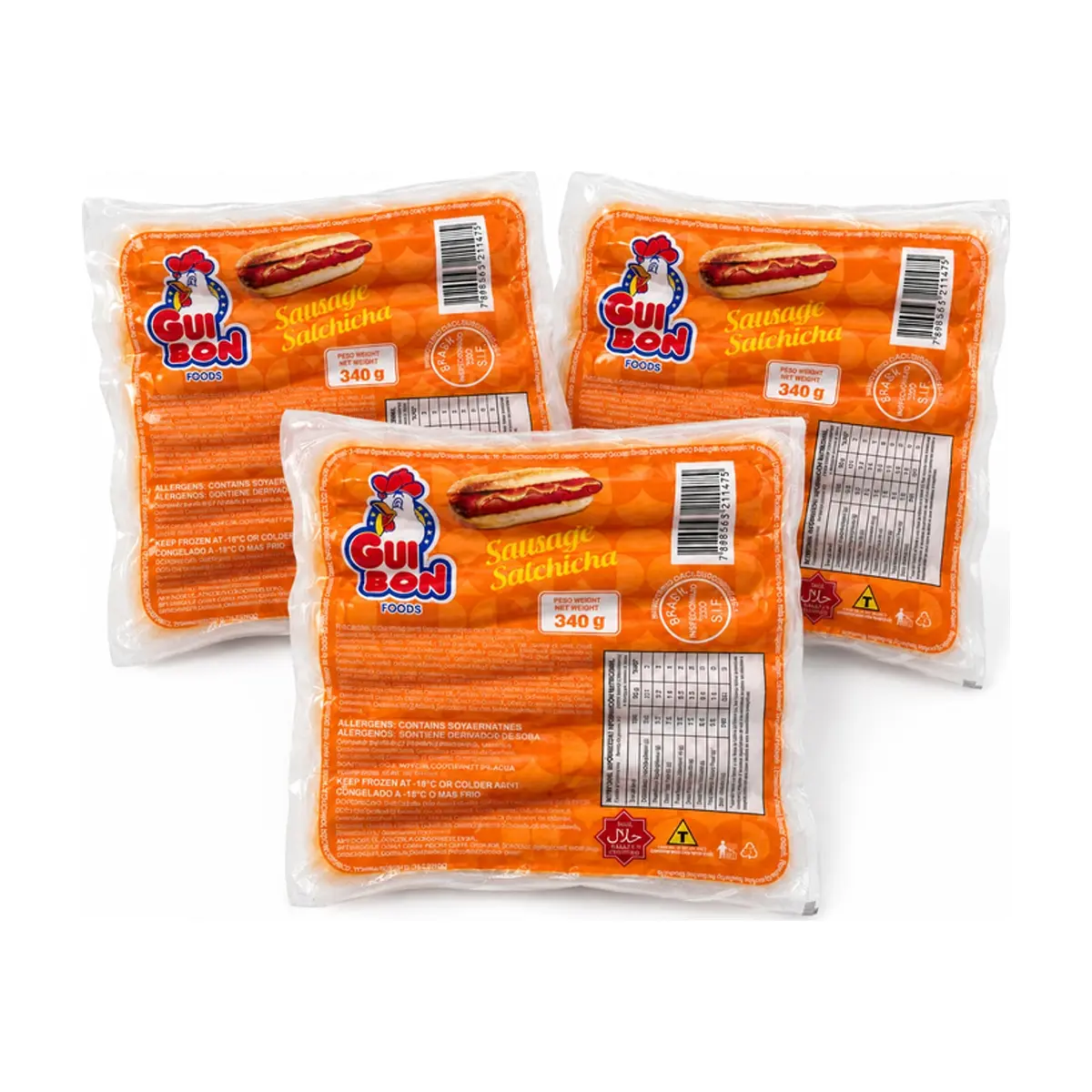 Salchichas de pollo Gui Bon Foods (3 x 340 g / 12 oz)