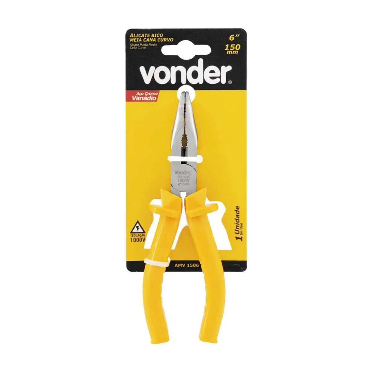Alicate de media punta curva 6" Vonder
