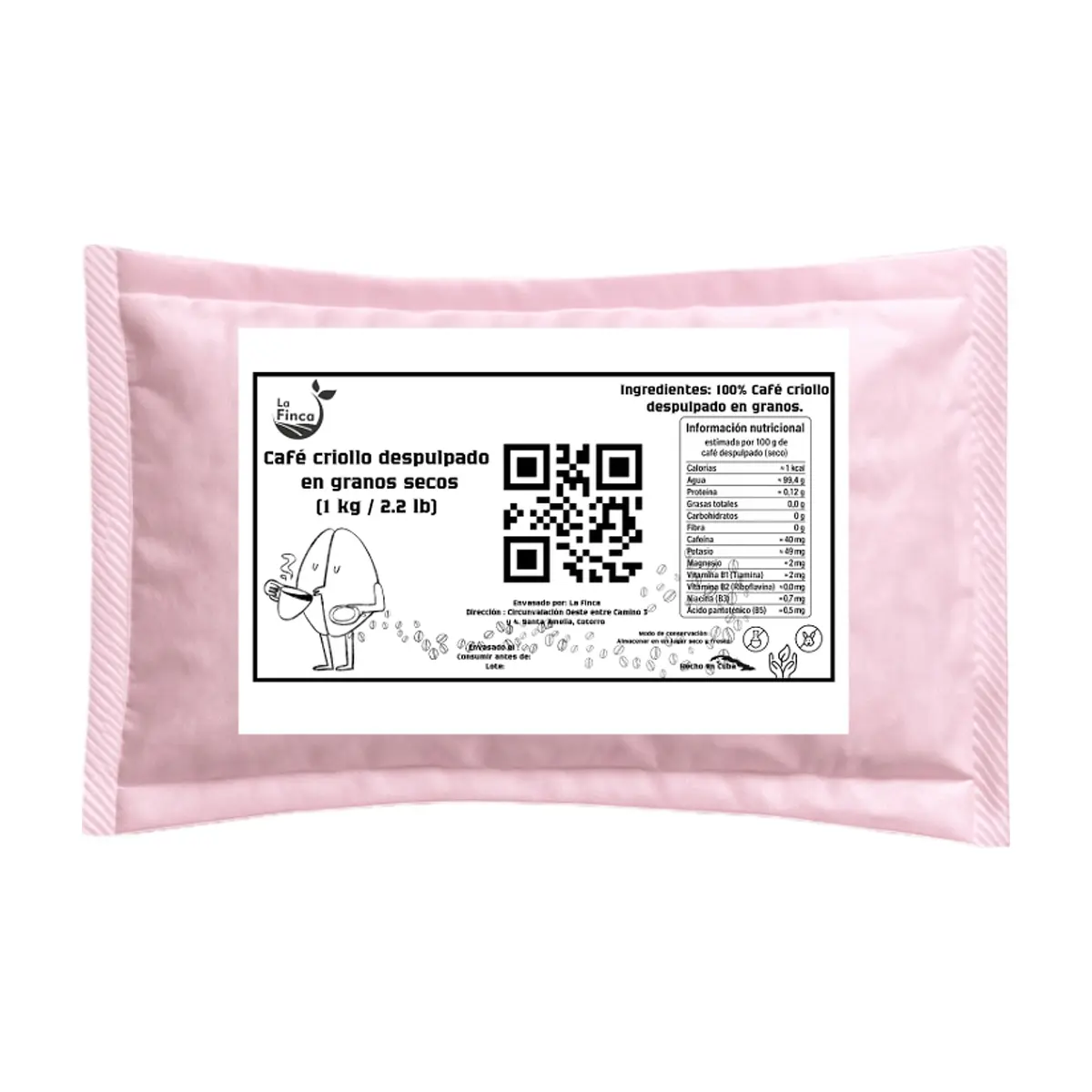 Café criollo despulpado en granos secos La Finca (1 kg / 2.2 lb)