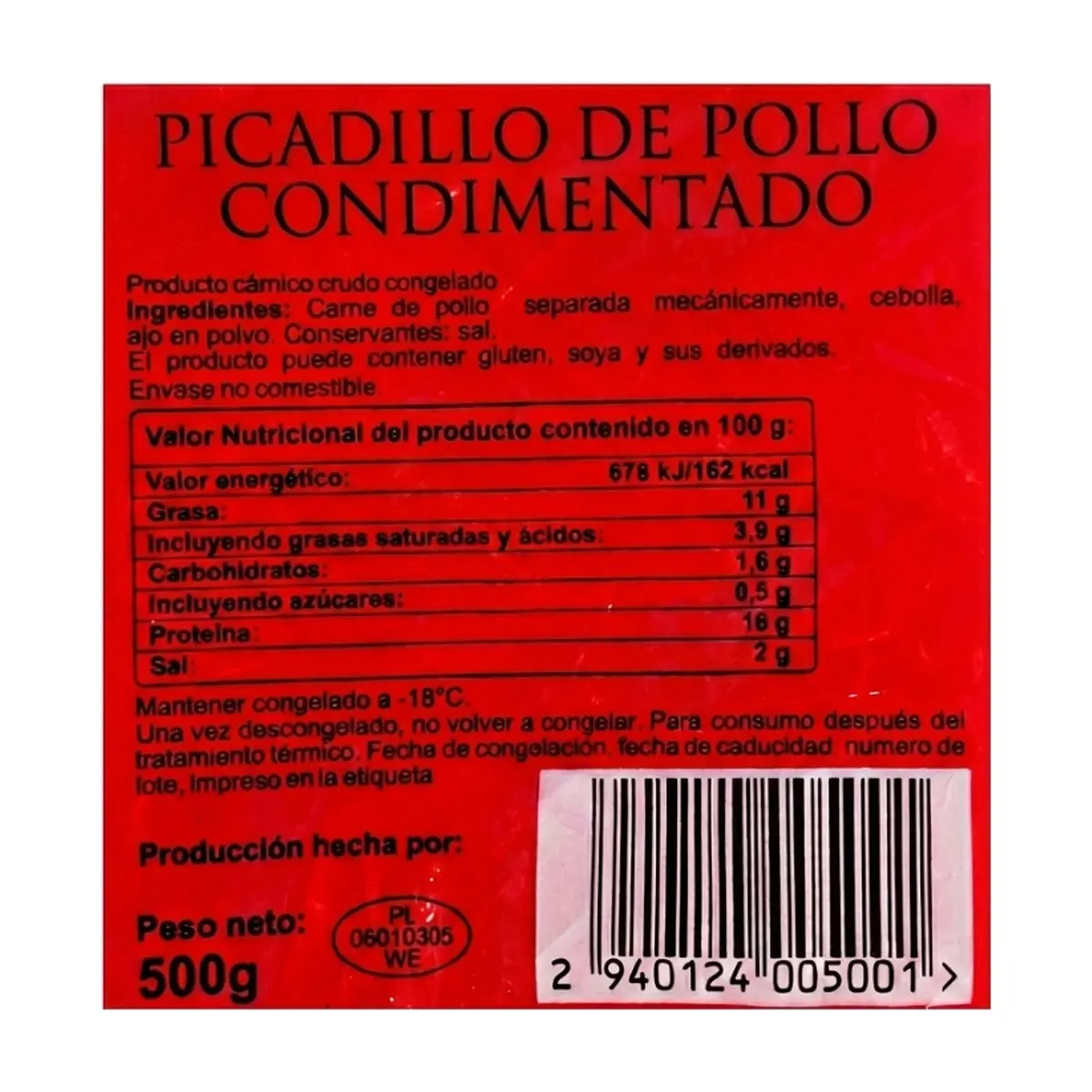 Carne mecánicamente separada de pollo condimentada Polskamp (500 g / 1.1 lb) - Thumbnail 3