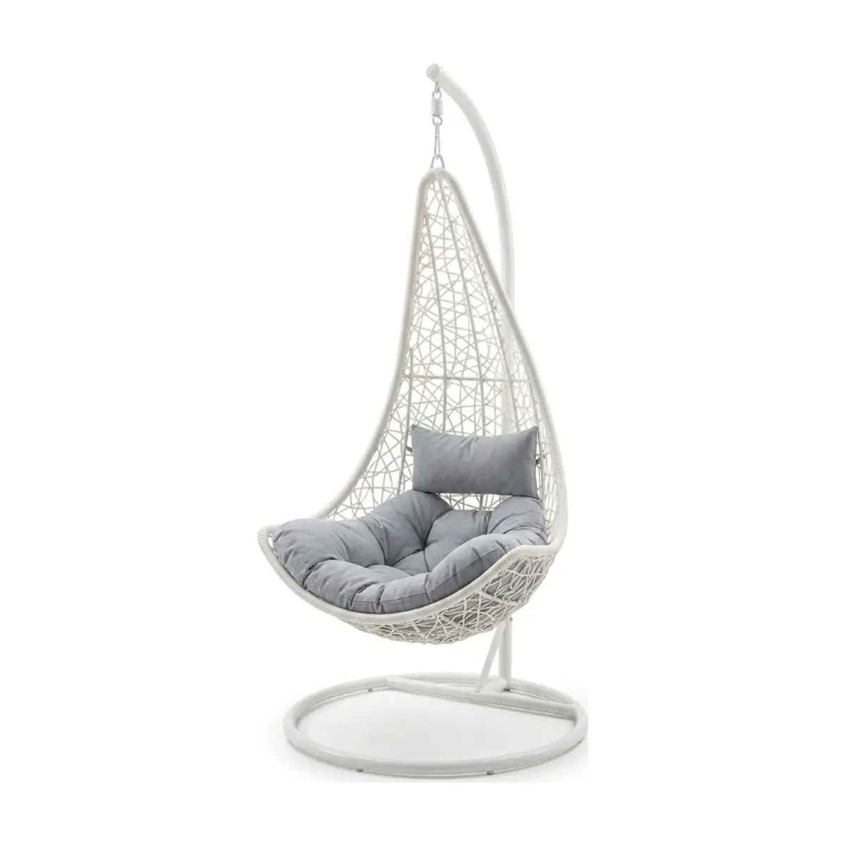 Silla colgante blanca con almohadón y cojín XL Soluciones YKT-1151B