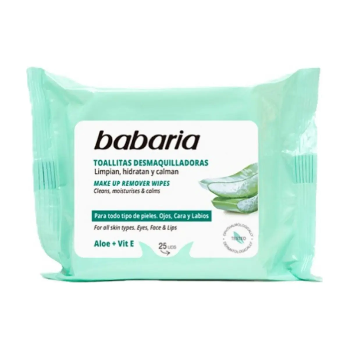 Toallitas húmedas desmaquilladoras aloe+vit E Babaria (25 U) - Thumbnail 5