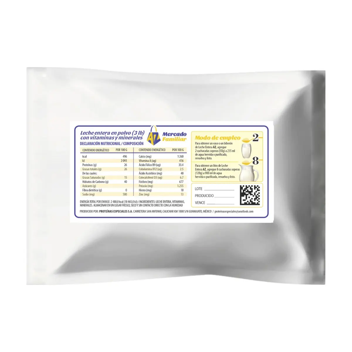 Leche entera AZ Mercado-Familiar (1.36 kg / 3 lb) - Thumbnail 4