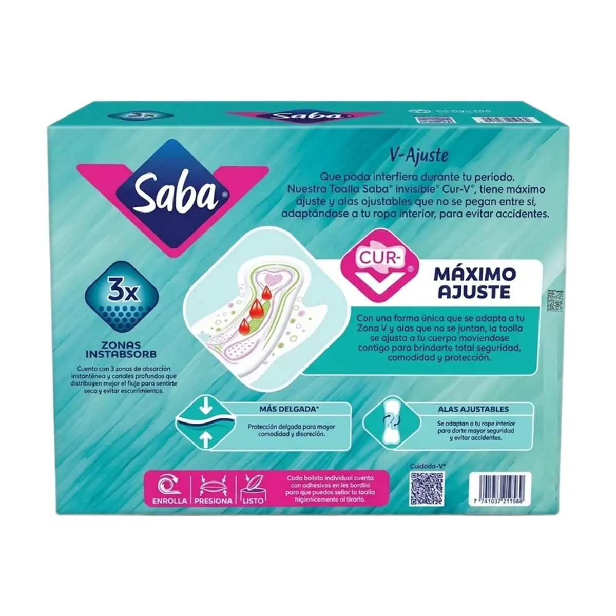 Almohadillas sanitarias delgadas con alas Saba (60 U) - Miniatura 2