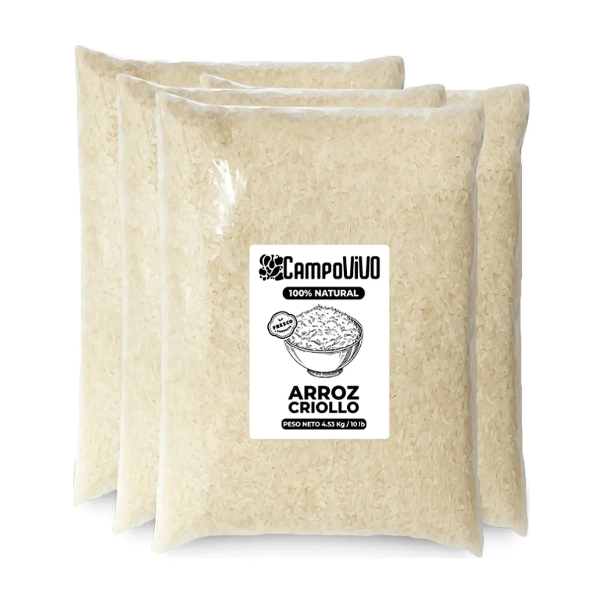 Arroz criollo Campo Vivo (4 x 4.53 kg / 10 lb)