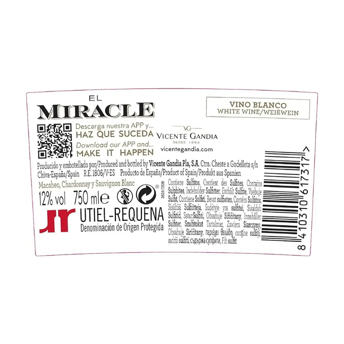 Vino blanco nº3 El Miracle (750 ml) - Thumbnail 4
