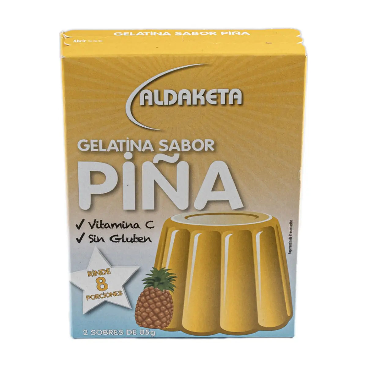 Gelatina sabor piña Aldaketa (170 g / 3 oz)
