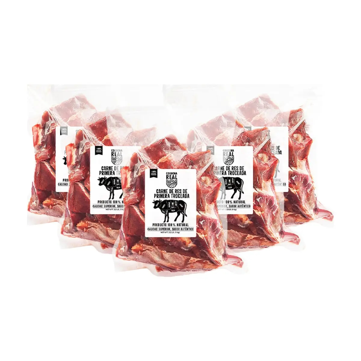 Carne de res de primera troceada Cosecha Real (5 x 1 kg / 2.2 lb) - Miniatura 1