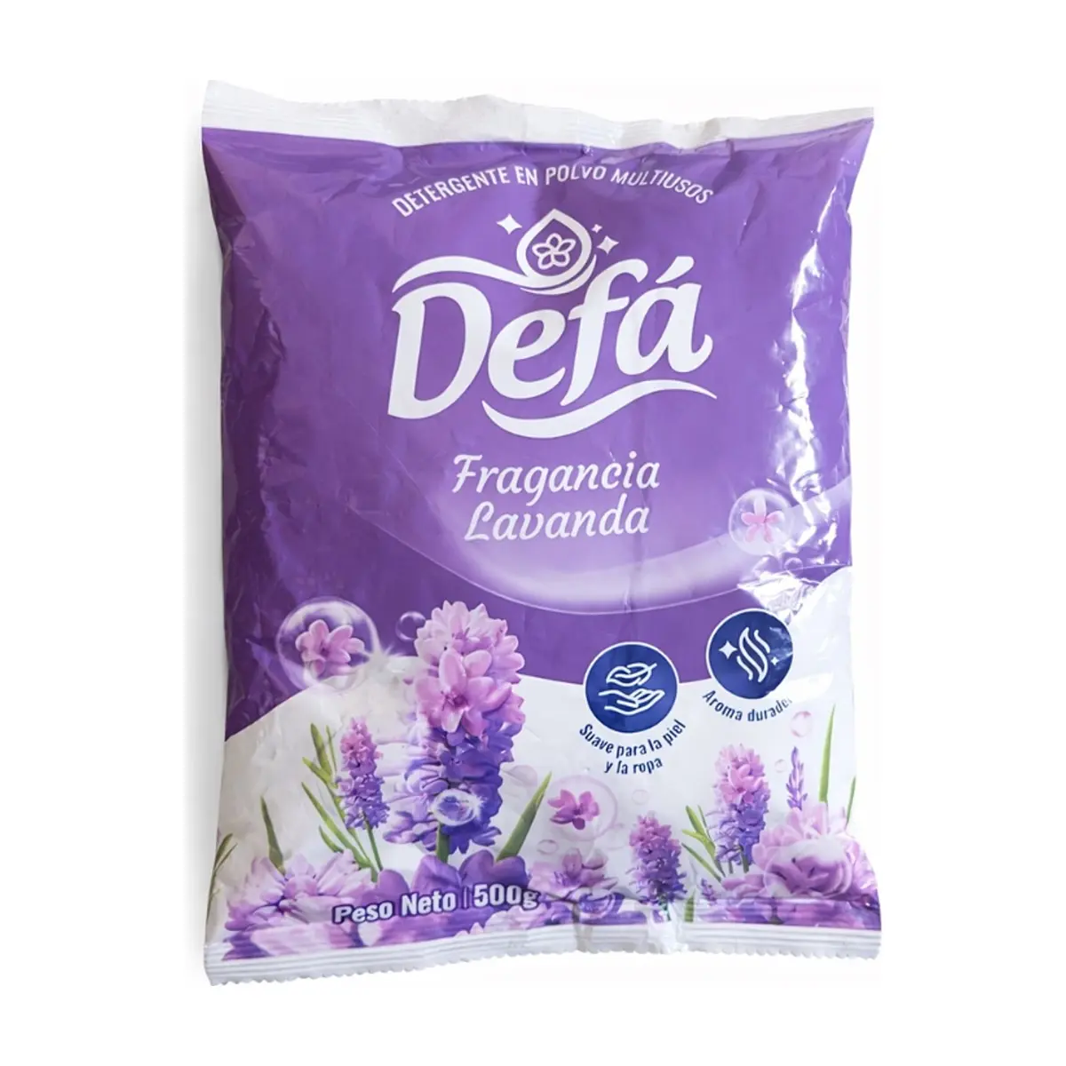 Detergente en polvo multiusos fragancia lavanda Defá (500 g / 1.1 lb)