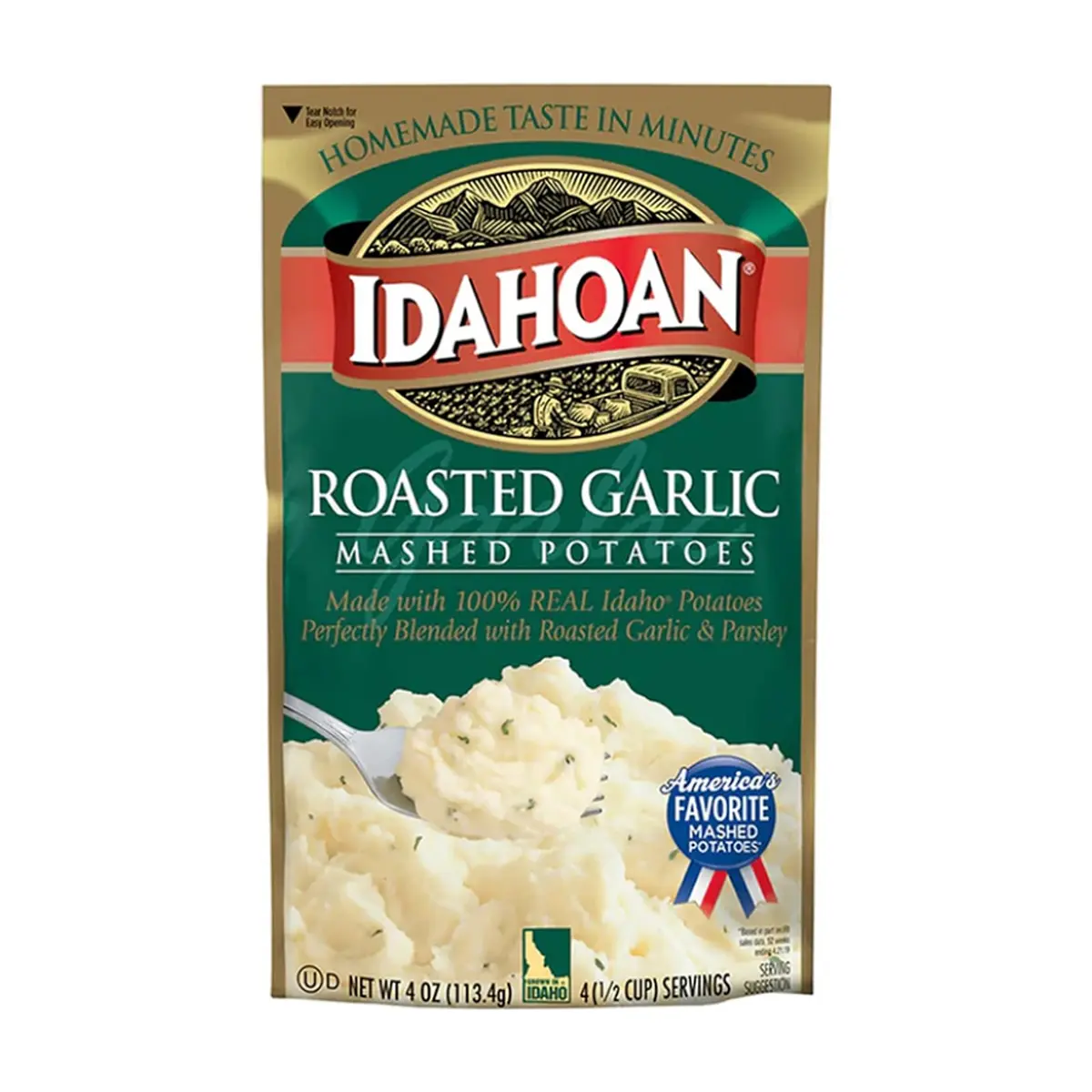 Puré de papas con ajo asado y perejil Idahoan (113.4 g / 4 oz)