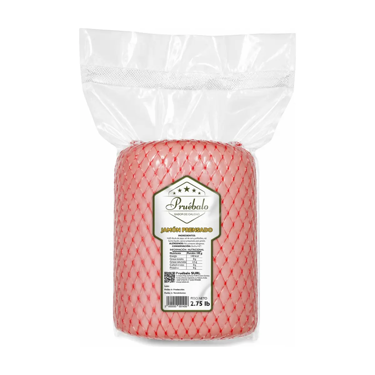 Jamón prensado Pruébalo (1.24 kg / 2.75 lb)