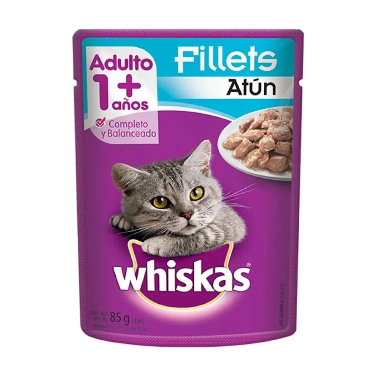 Comida para gatos adulto sabor fillets de atún Whiskas (85 g / 3 oz)