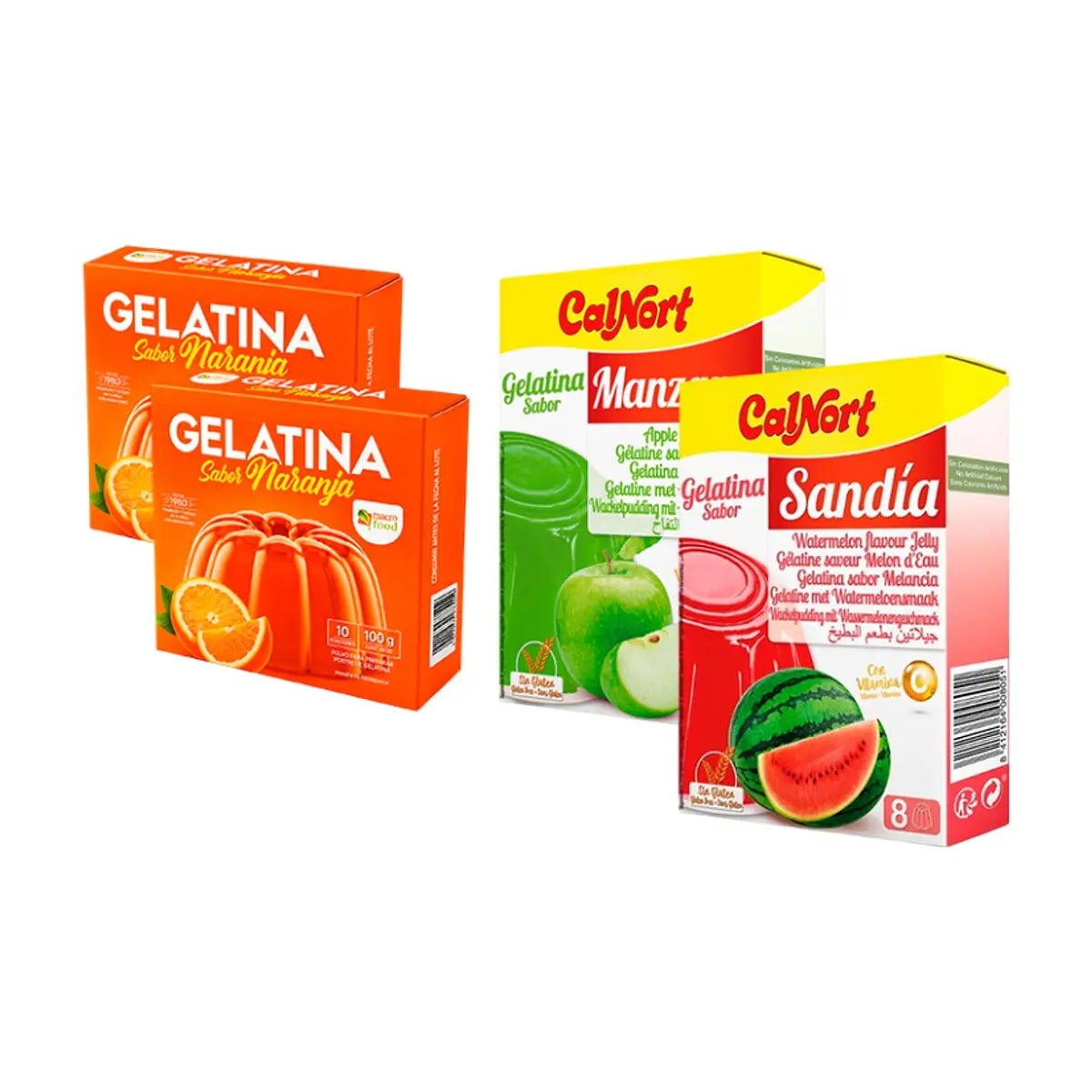 Combo: Gelatina naranja + Gelatina sandía + Gelatina manzana