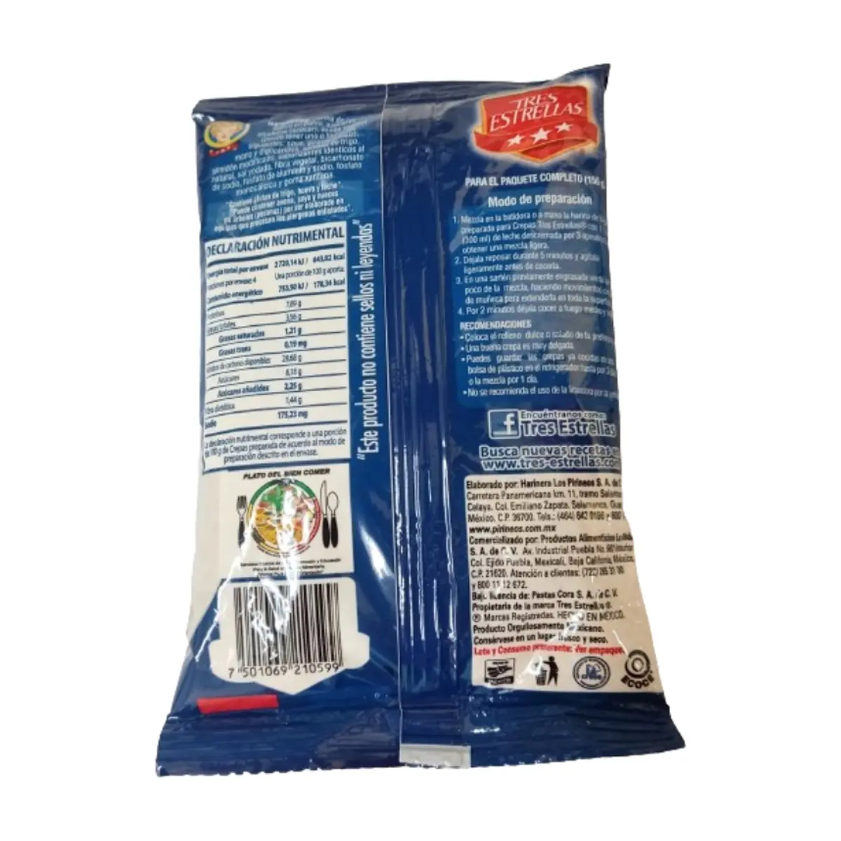 Harina de trigo preparada para crepas Tres Estrellas (150 g / 5.3 oz) - Thumbnail 2