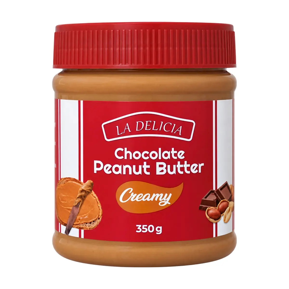 Crema de maní con chocolate La Delicia (350 g / 12.3 oz)