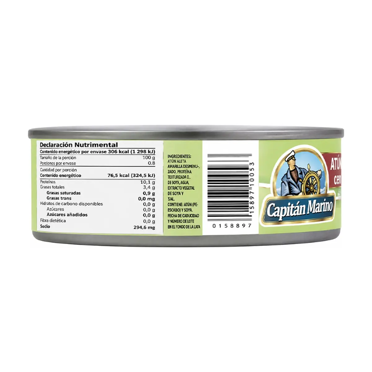 Atún desmenuzado con 20% de soya en agua con aceite Capitán Marino (120 g / 4.2 oz) - Miniatura 2