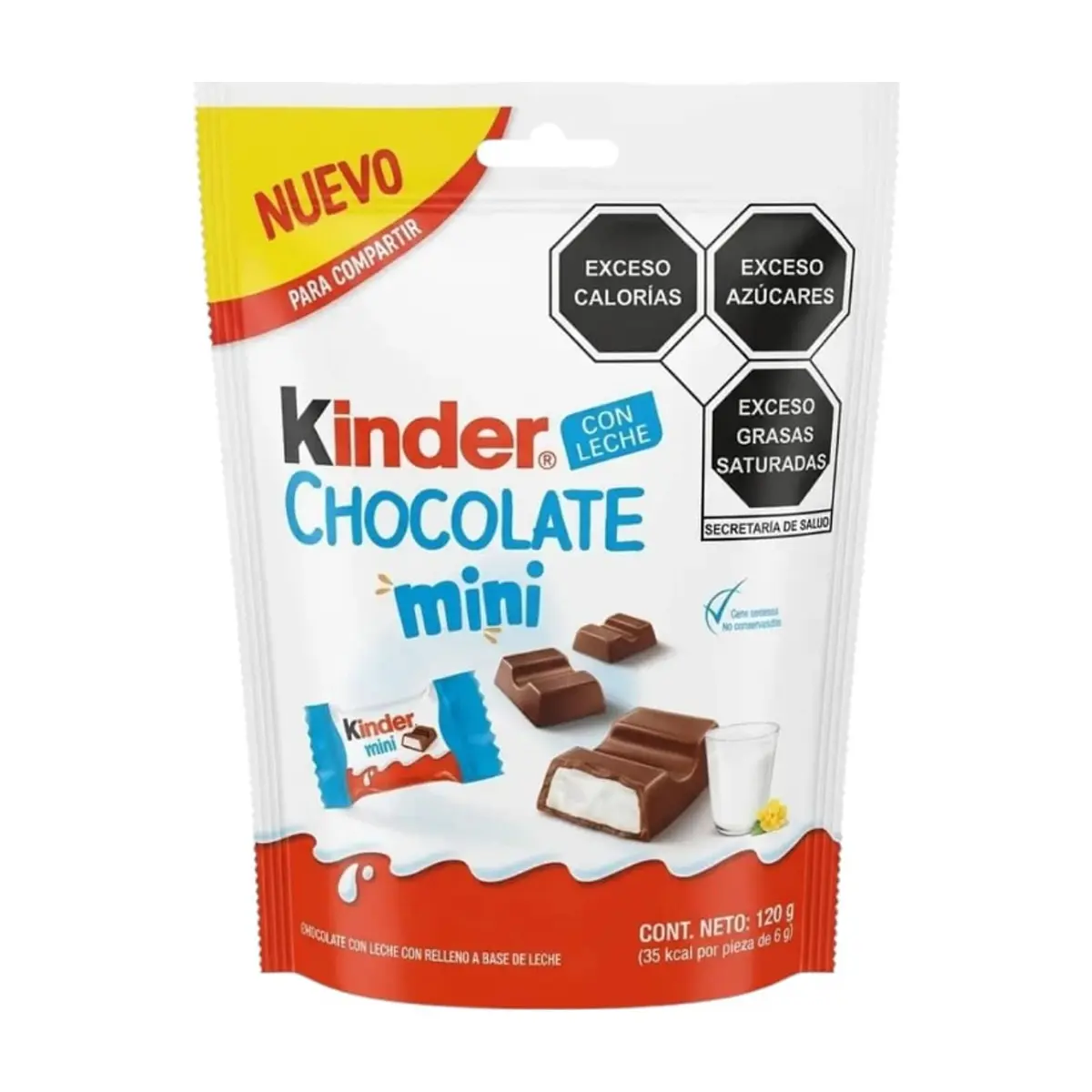 Chocolate con leche con relleno a base de leche Kinder Chocolate Mini (120 g / 4.23 oz) - Miniatura 1
