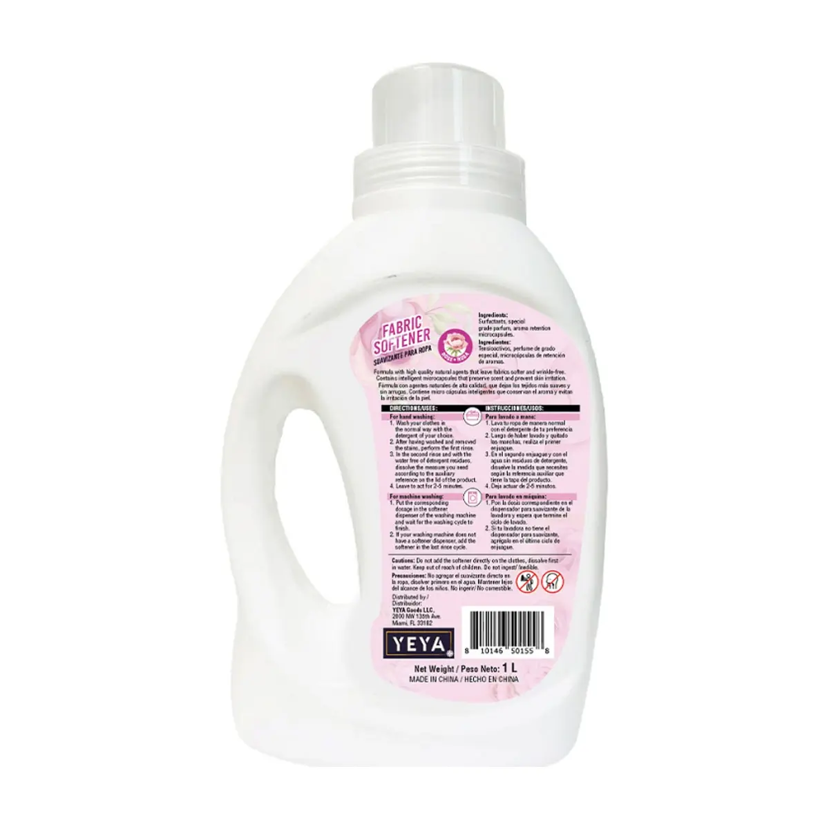 Suavizante para ropa con aroma de rosa YEYA (1 L) - Thumbnail 2
