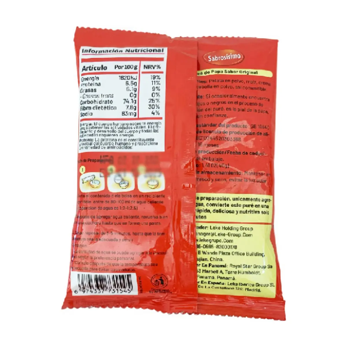 Puré de puras patatas Sabrosísimo (40 g / 1.41 oz) - Miniatura 2