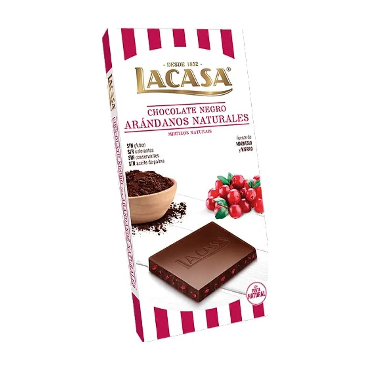 Tableta Chocolate Negro con Arándanos (100 gr) Lacasa