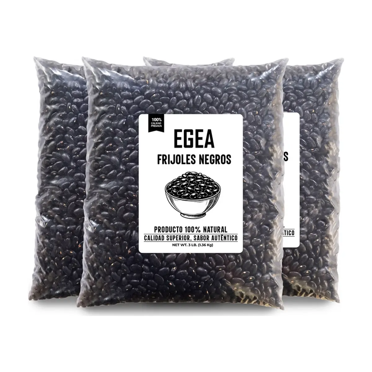 Frijoles negros EGEA (3 x 1.36 kg / 3 lb)