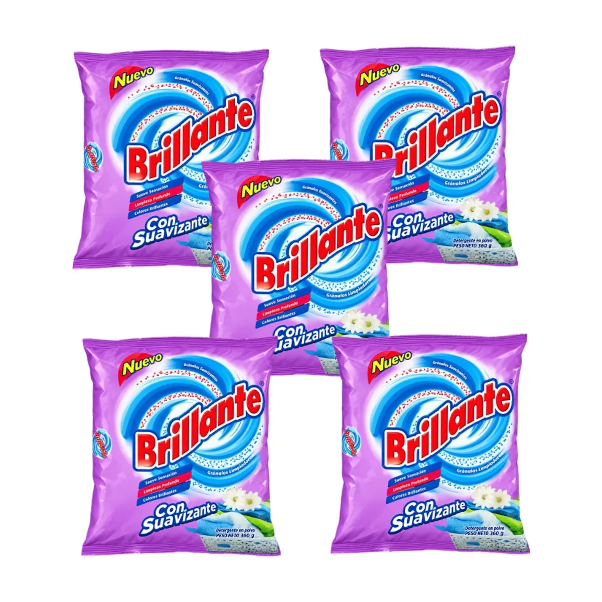 Detergente en polvo con suavizante Brillante (5 x 360 g / 12.70 oz) - Miniatura 1