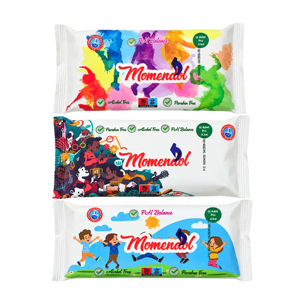 Pack de toallitas humedas Momendol (3 U) - Imagen 1