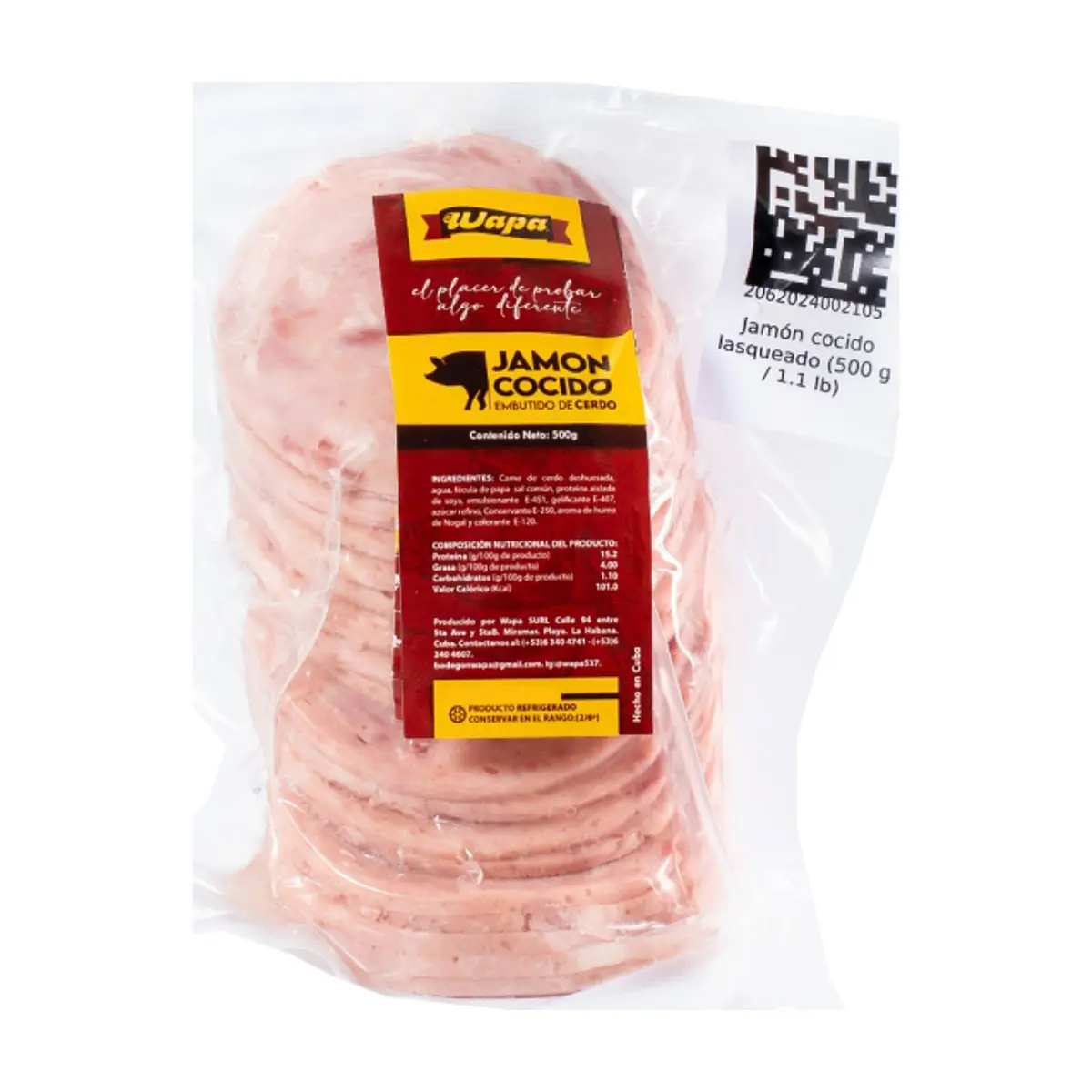 Jamón cocido lasqueado Wapa (500 g / 1.1 lb)