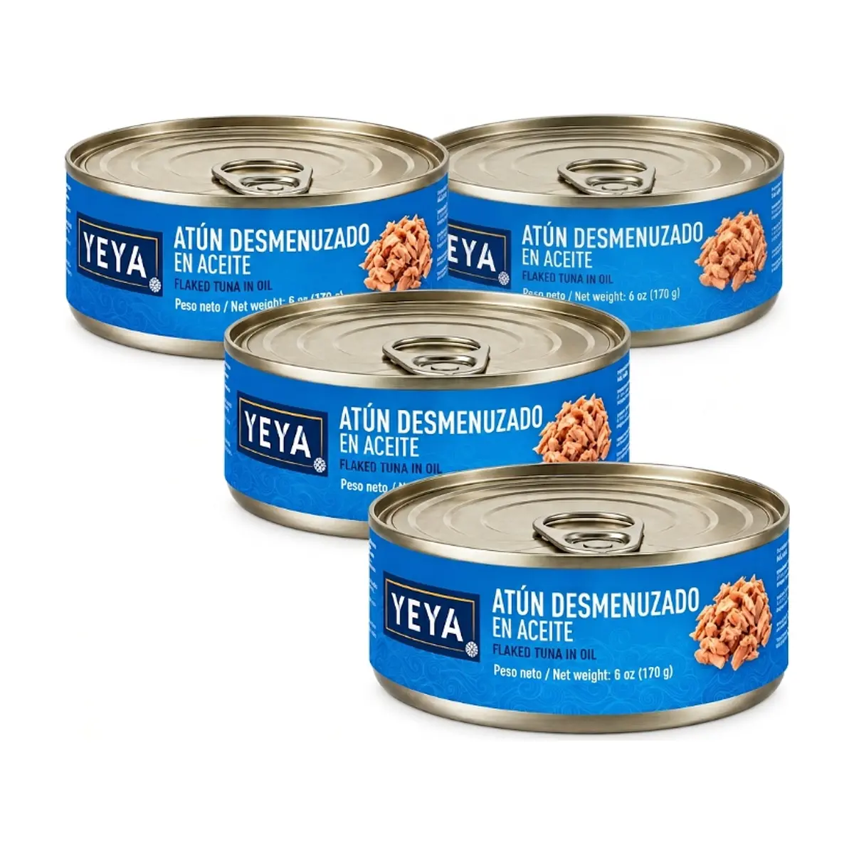 Atún desmenuzado en aceite YEYA (4 x 170 g / 6 oz)