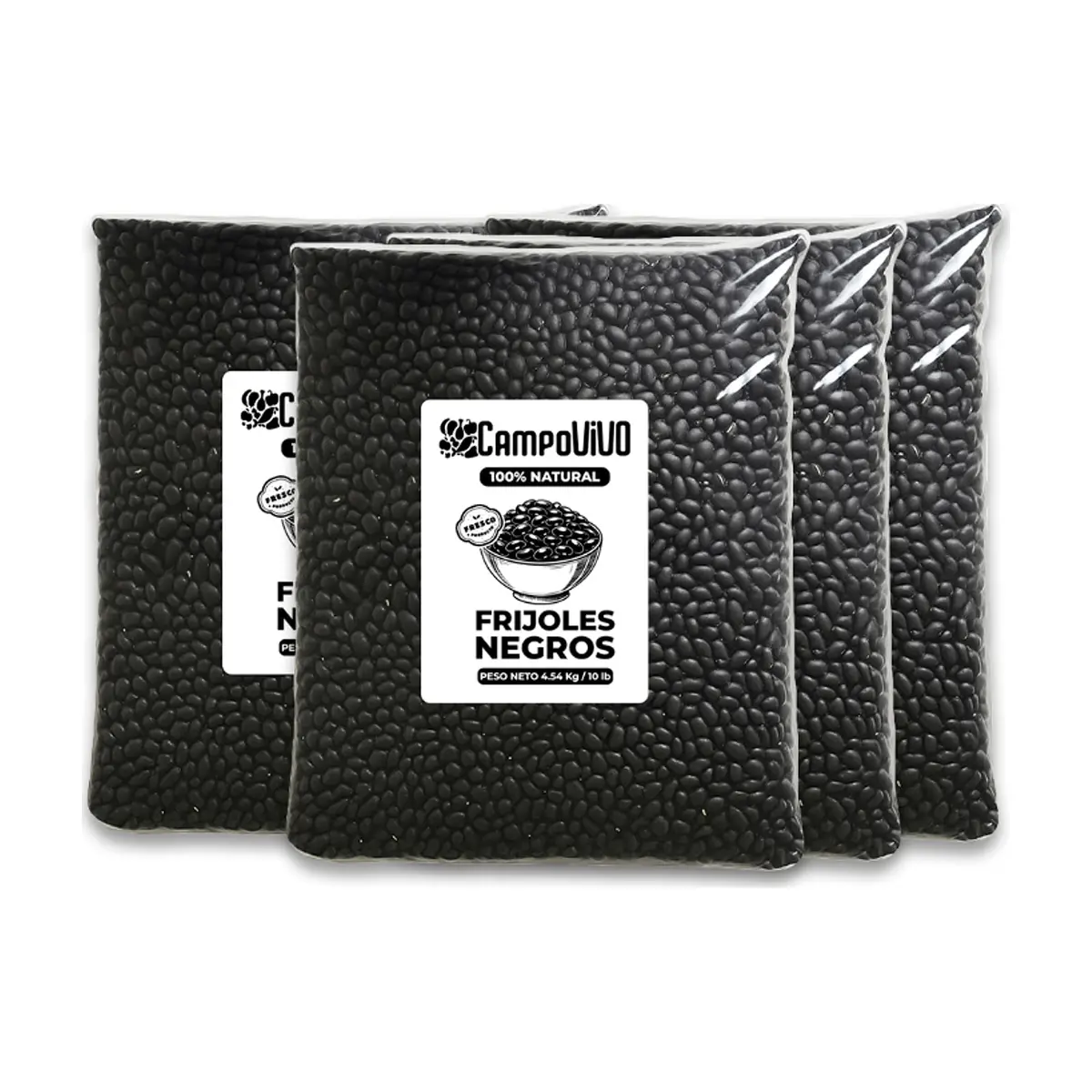 Frijoles negros Campo Vivo (4 x 4.54 kg / 10 lb)