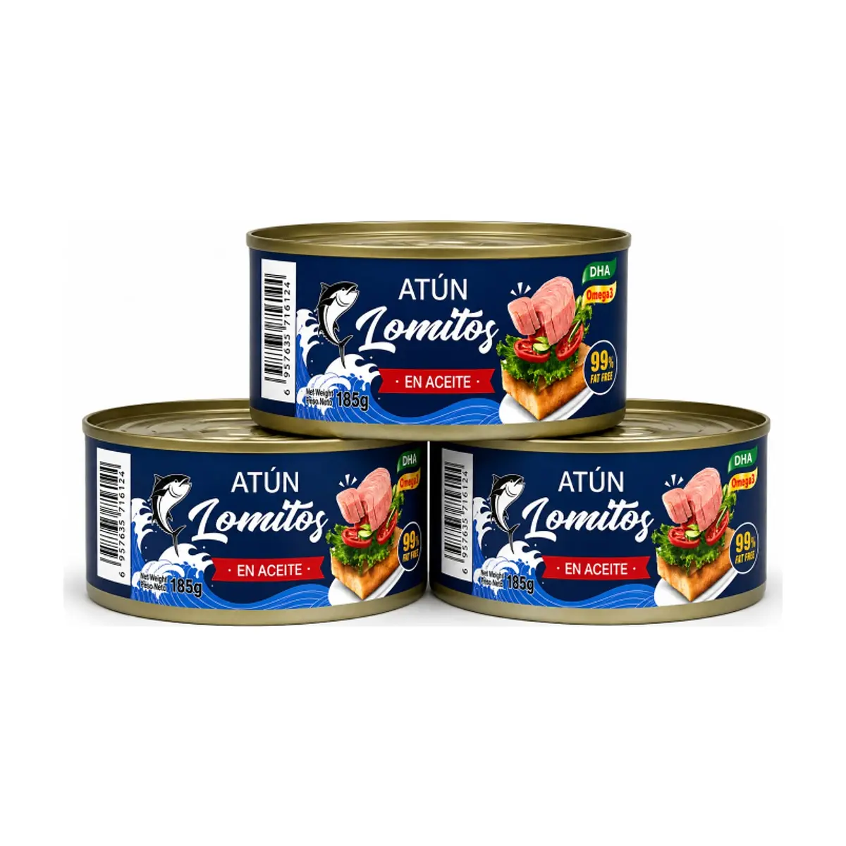 Atún lomitos en aceite Lucy (3 x 185 g / 6.53 oz)