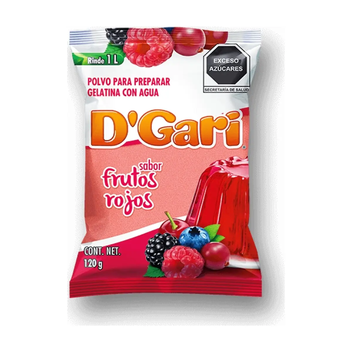 Gelatina sabor frutos rojos D'Gari (120 g / 4.2 oz)