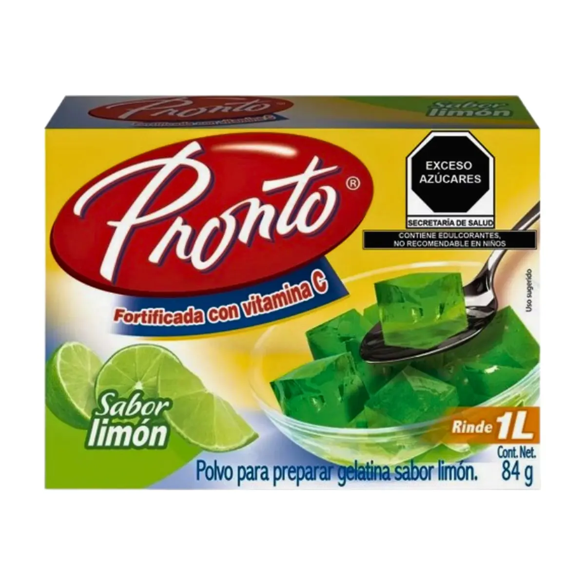 Polvo para preparar gelatina sabor limón Pronto (84 g / 2.9 oz)