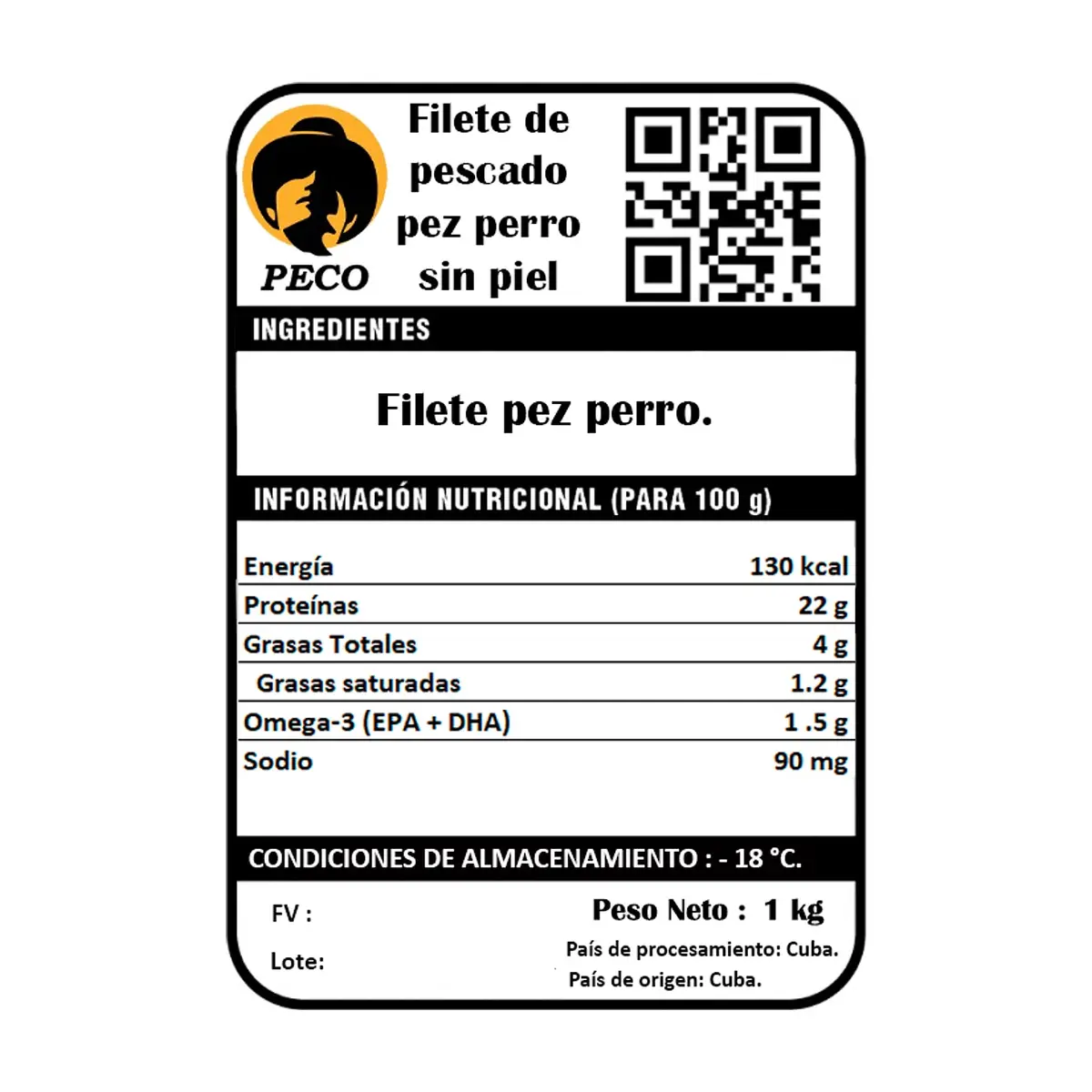 Filete de pescado pez perro sin piel Peco (1 kg / 2.2 lb) - Thumbnail 3