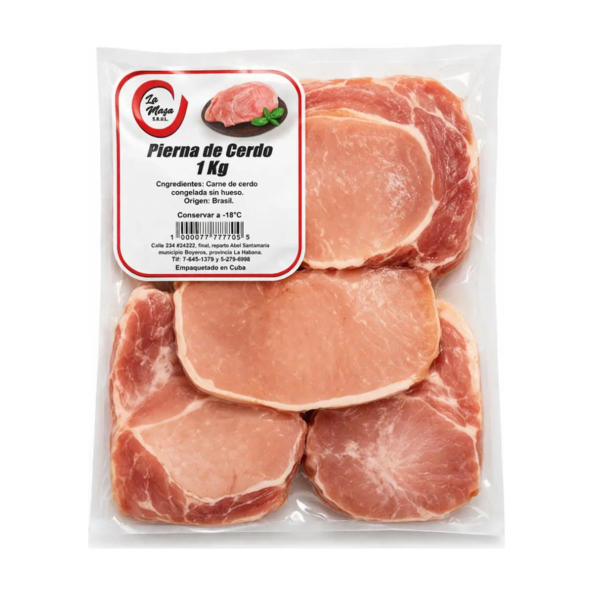 Pierna de cerdo en filetes sin hueso La Masa (1 kg / 2.2 lb) - Imagen 1