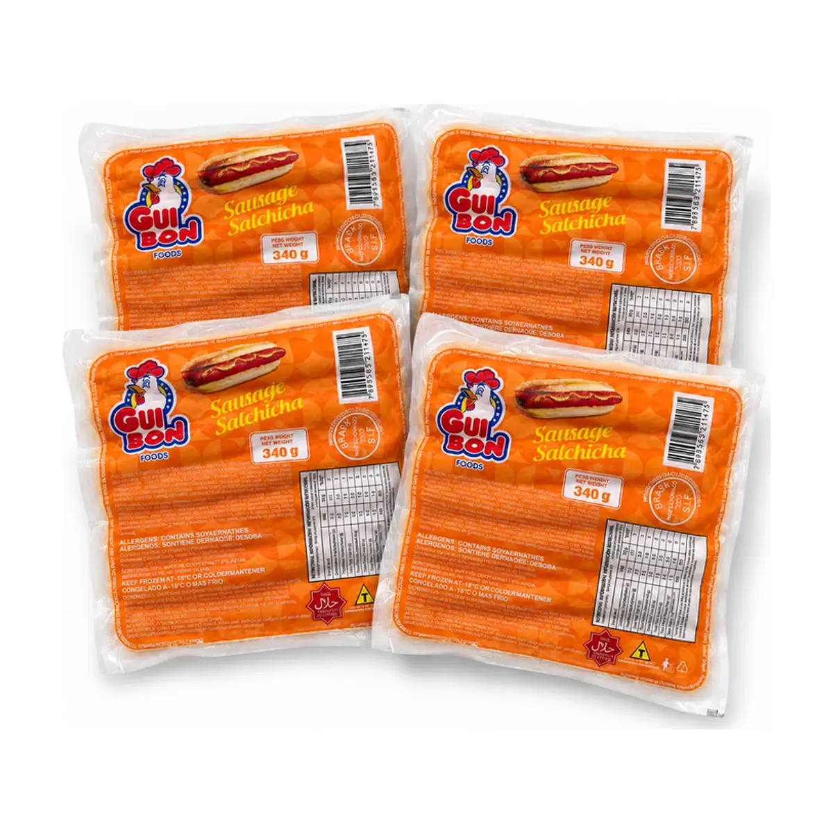 Salchichas de pollo Gui Bon Foods (4 x 340 g / 12 oz)