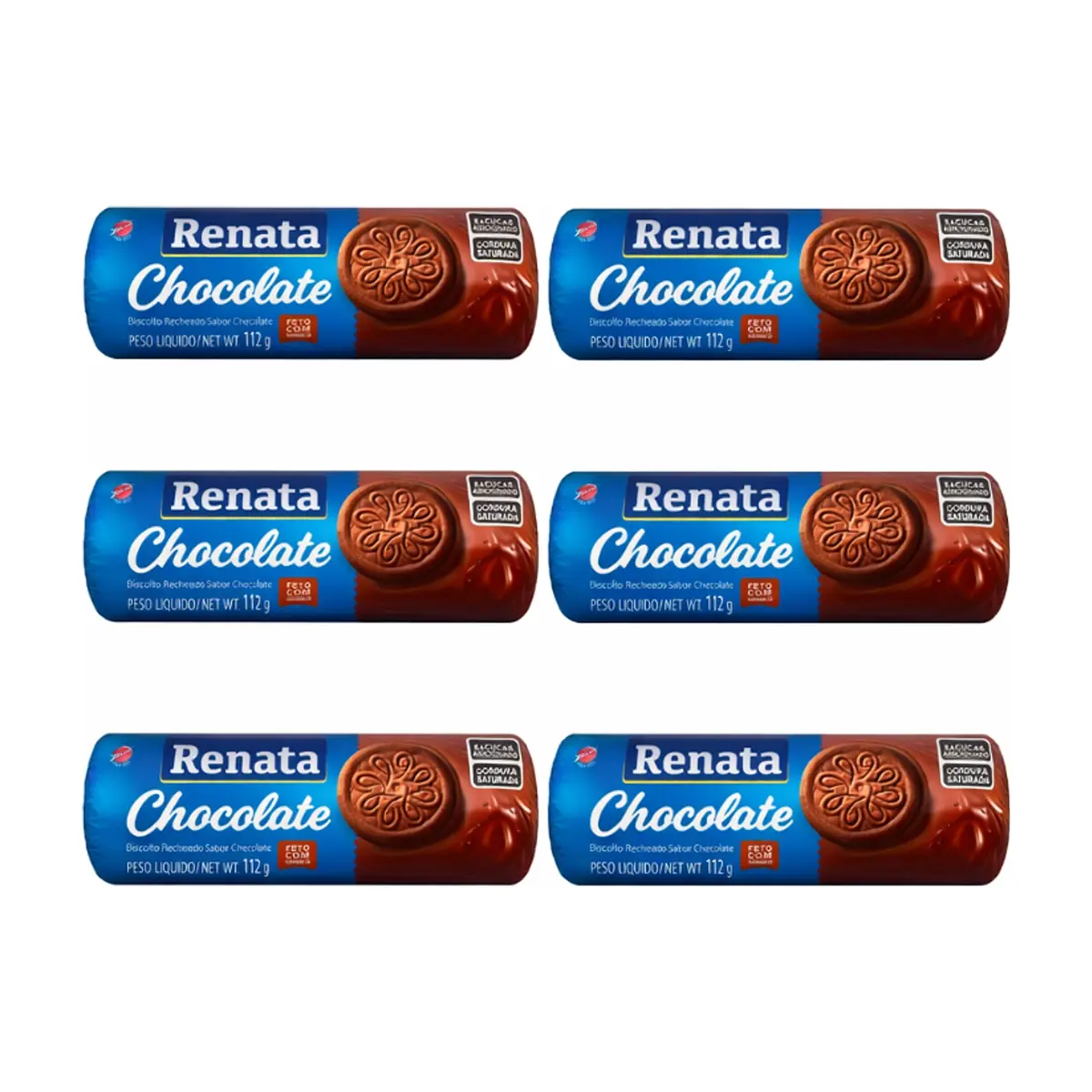 Galletas de chocolate con relleno sabor chocolate Renata (6 x 112 g / 3.9 oz) - Miniatura 1