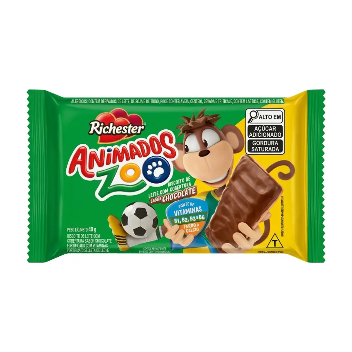 Galletas de leche con cobertura de chocolate Animados Zoo Richester (40 g / 1.41 oz)