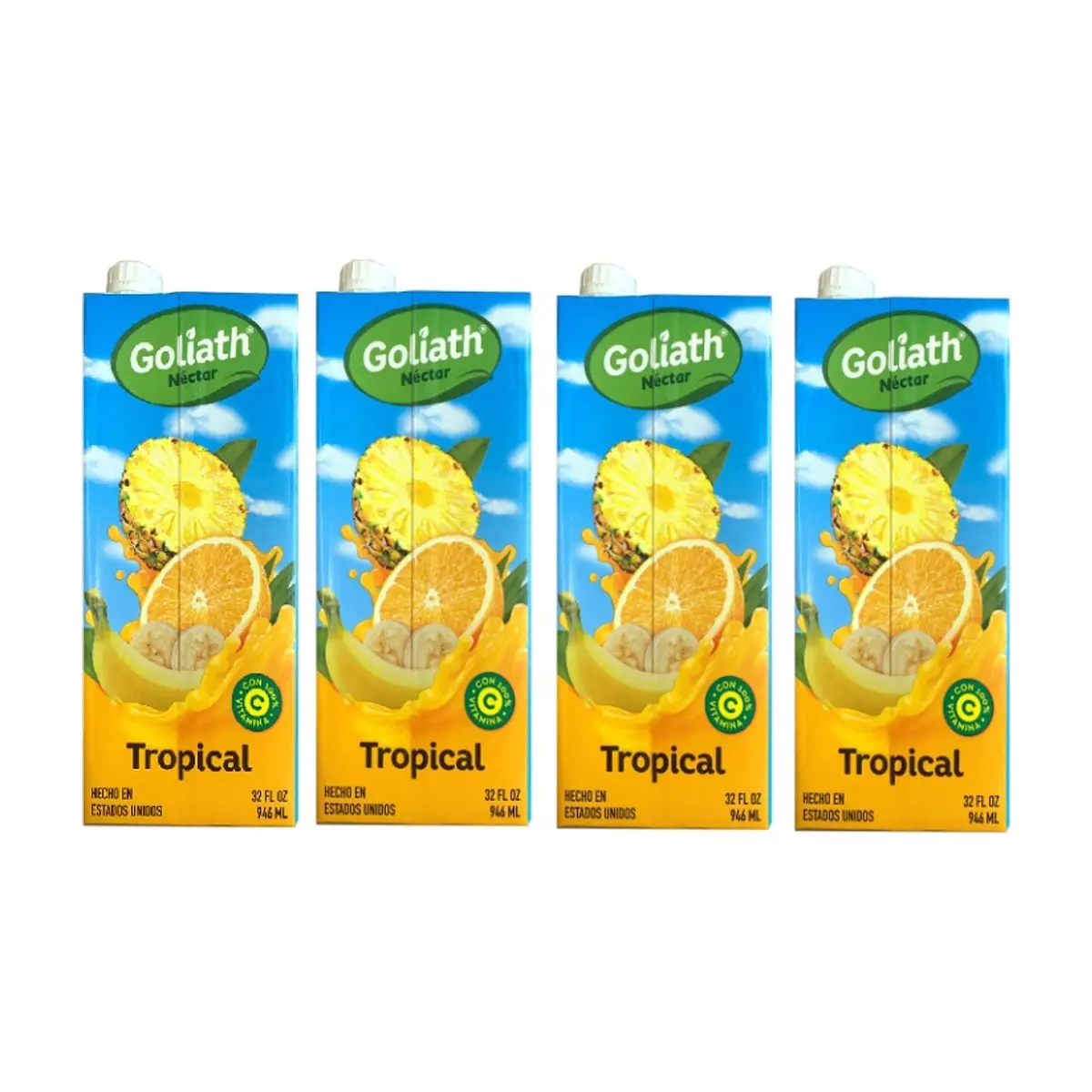 Jugo sabor tropical coctel Goliath (4 x 946 ml / 32 fl oz)