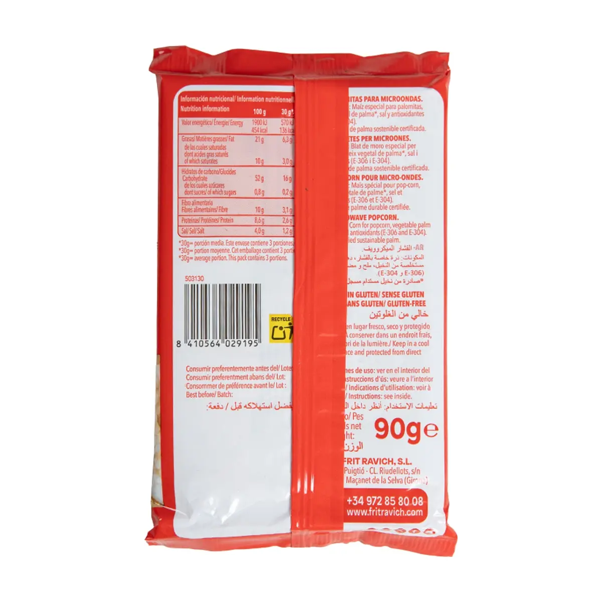 Palomitas con sal para microondas Frit Ravich (90 g / 3.174 oz) - Thumbnail 2