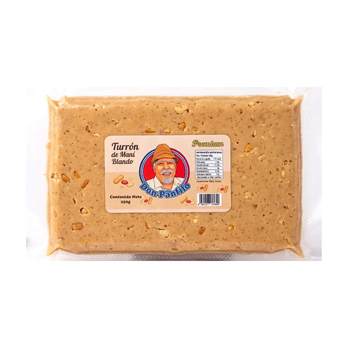 Turrón de maní blando premium Don Pánfilo (250 g / 8.8 oz)