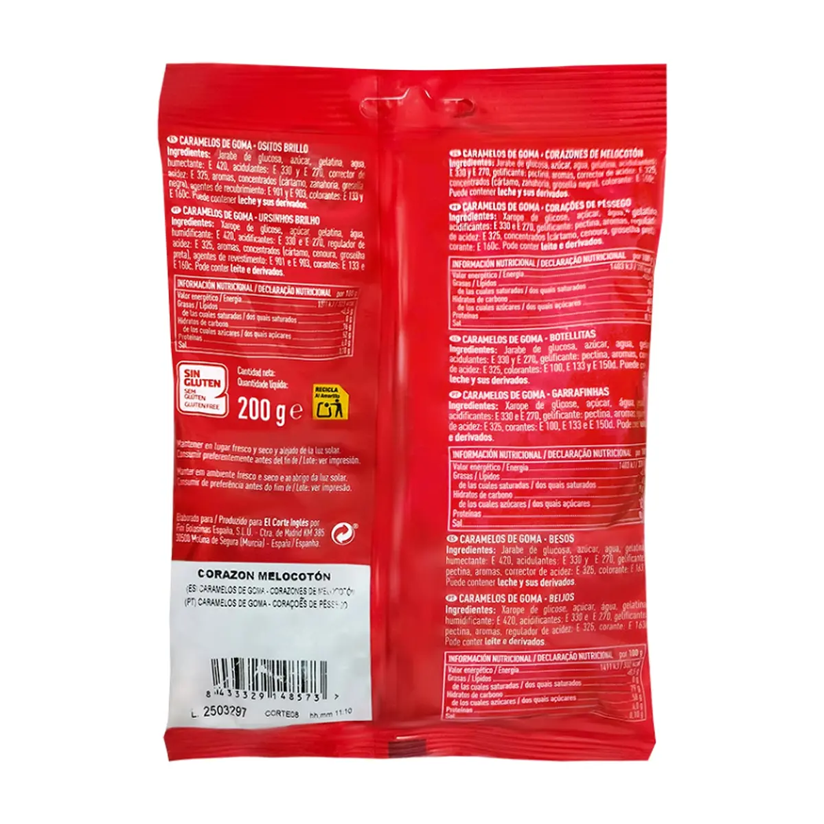 Gomitas corazónes de melocotón El Corte Inglés (200 g / 7.05 oz) - Thumbnail 2
