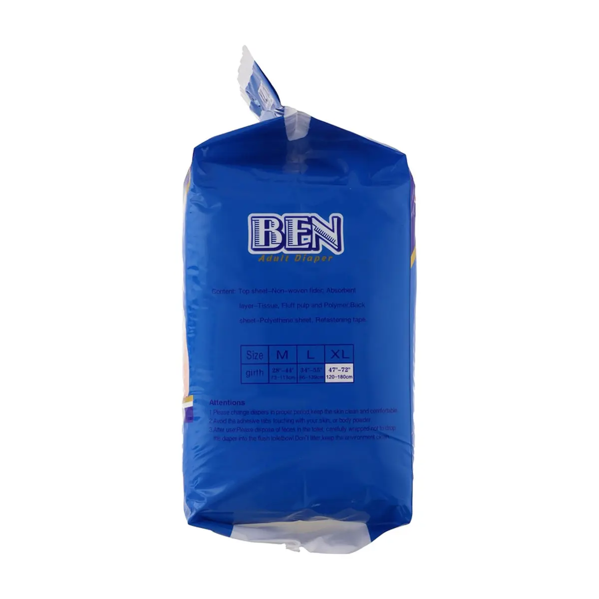 Pañales desechables para adultos talla XL BEN (10 U) - Miniatura 2