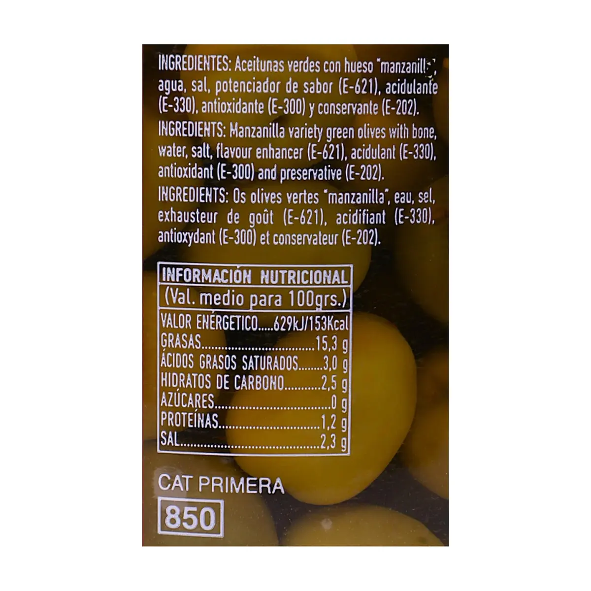 Aceitunas verdes con hueso manzanilla Gomu (800 g / 1.76 lb) - Thumbnail 2