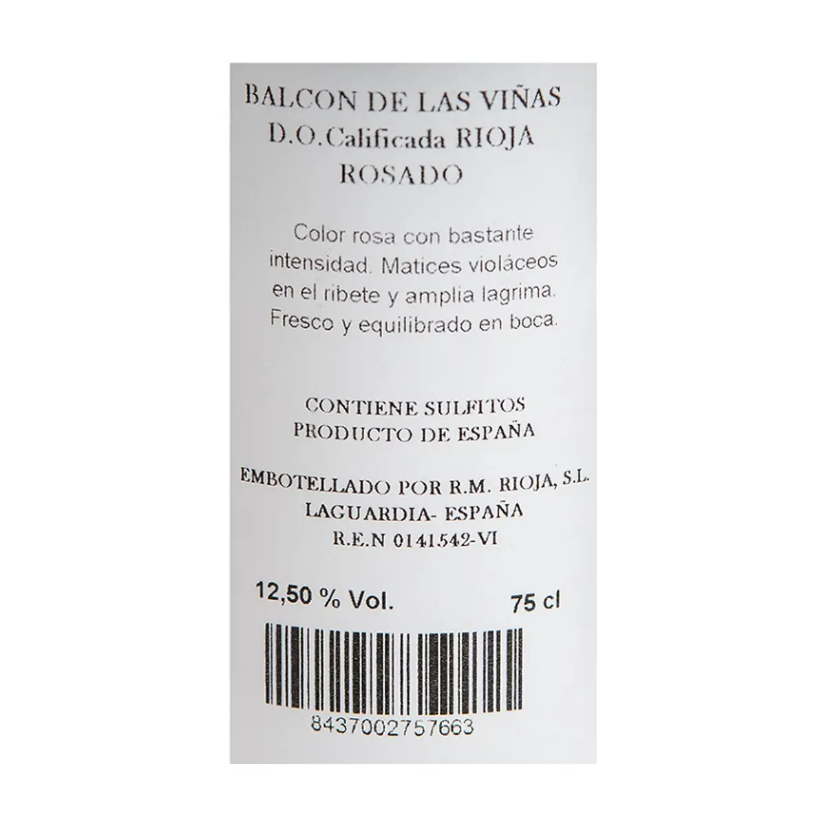 Vino rosado Rioja Balcón de las Viñas (750 ml) - Thumbnail 3