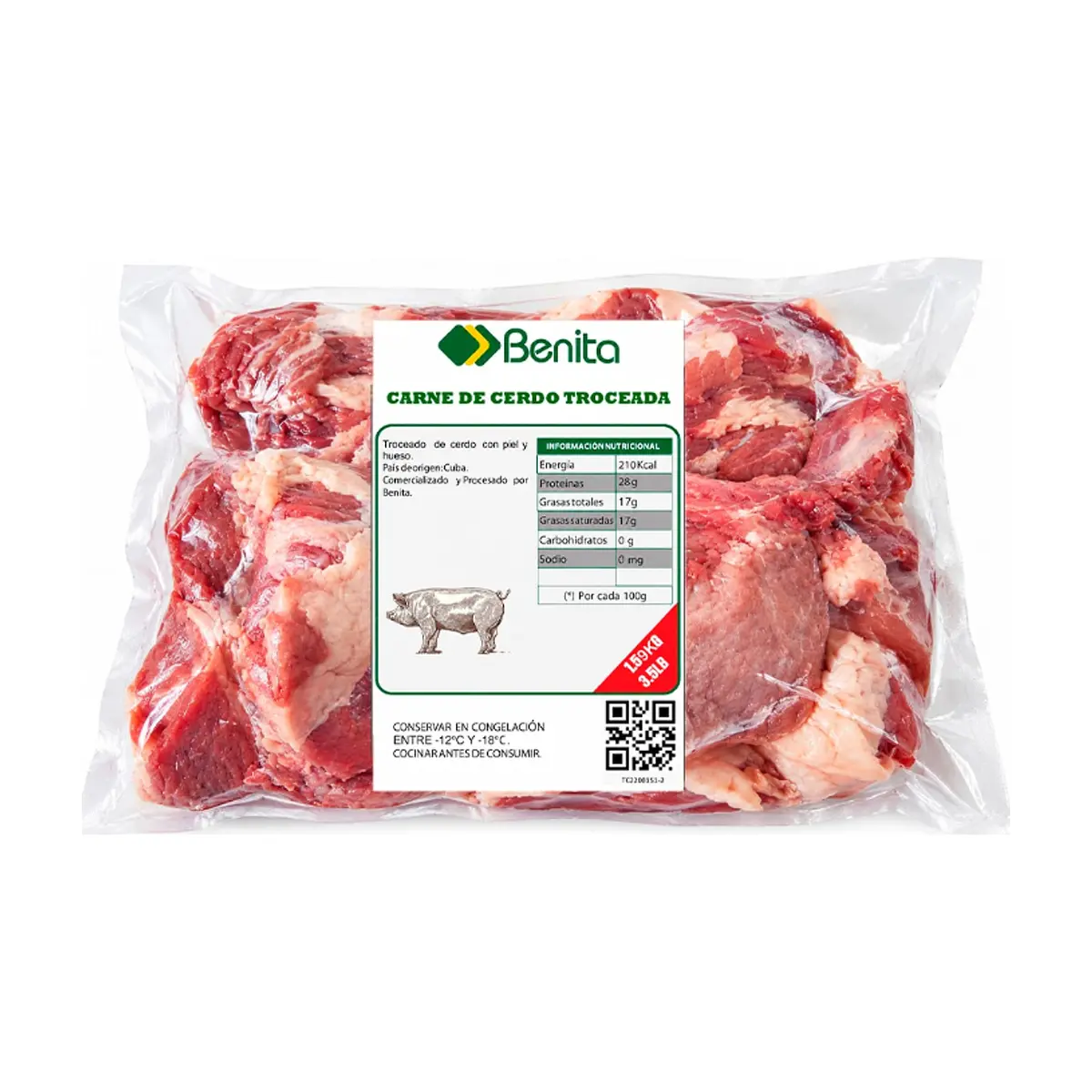 Carne de cerdo troceada Benita (1.59 kg / 3.5 lb) - Miniatura 3
