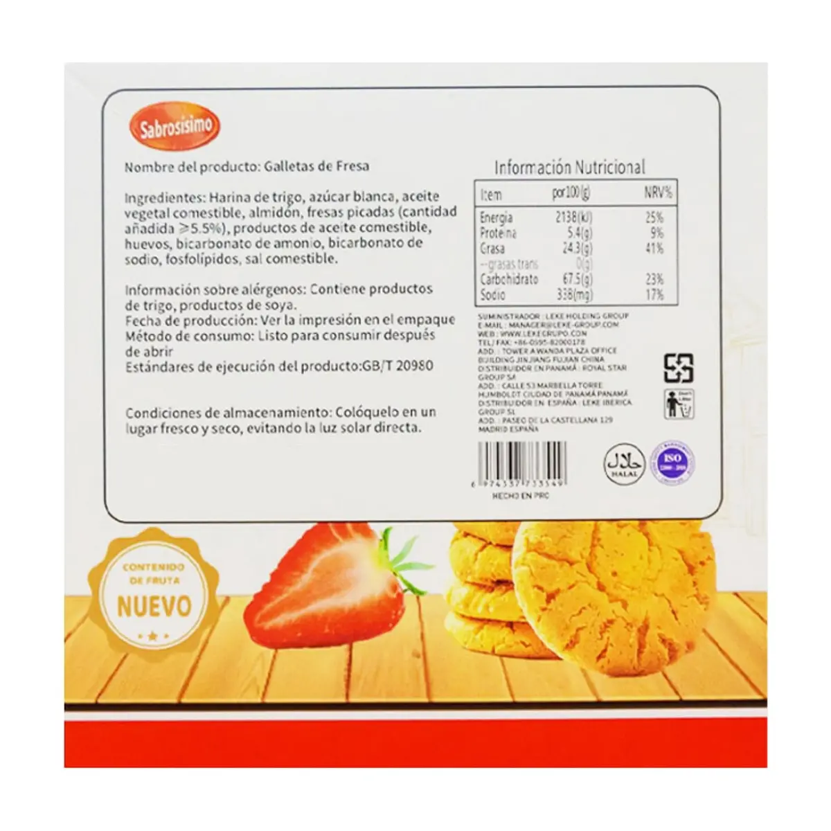 Galletas de mantequilla con sabor a fresa Sabrosísimo (3 x 100 g / 3.52 oz) - Miniatura 4