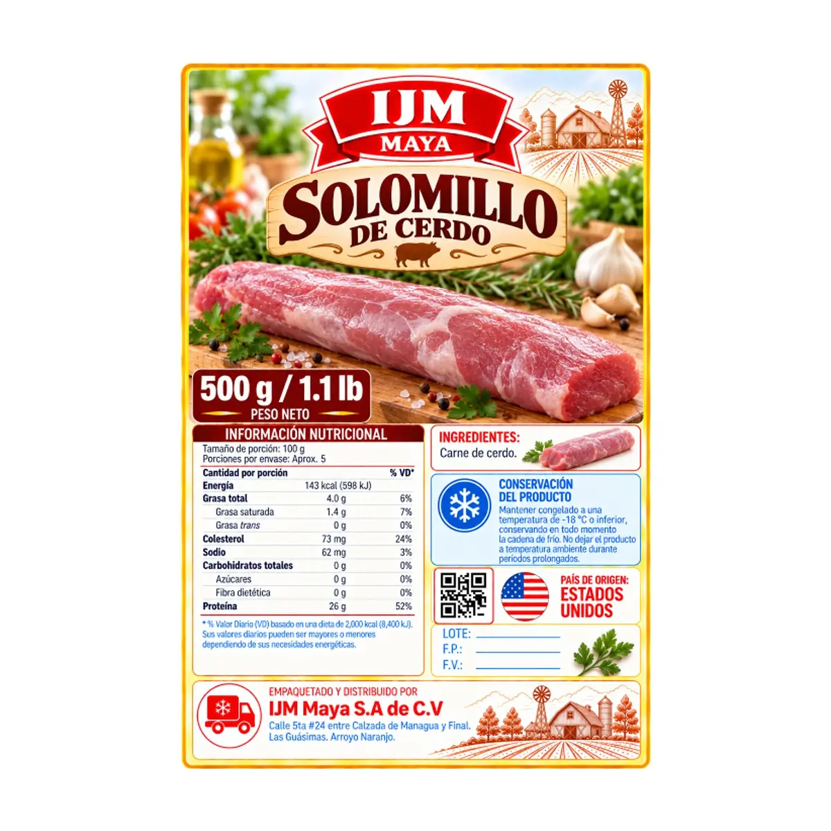 Solomillo de cerdo IJM Maya (500 g / 1.1 lb) - Miniatura 2