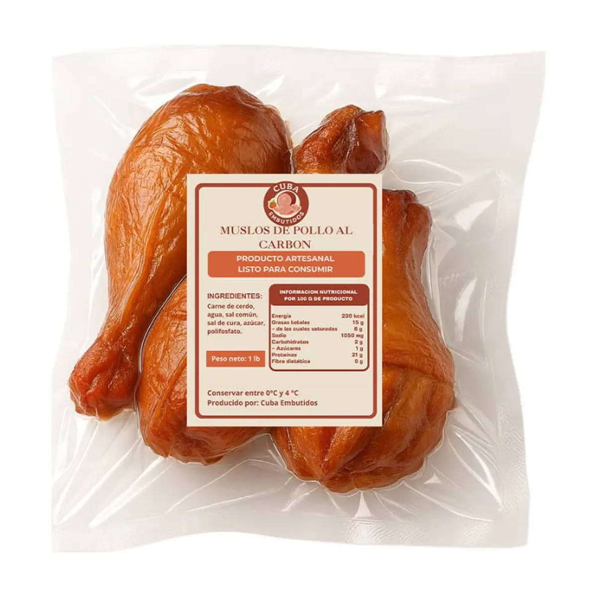 Muslos de pollo al carbón Cuba Embutidos (454 g / 1 lb) - Thumbnail 2