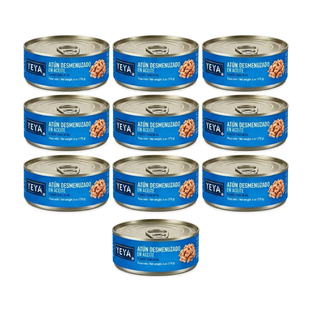 Atún desmenuzado en aceite YEYA (10 x 170 g / 6 oz)